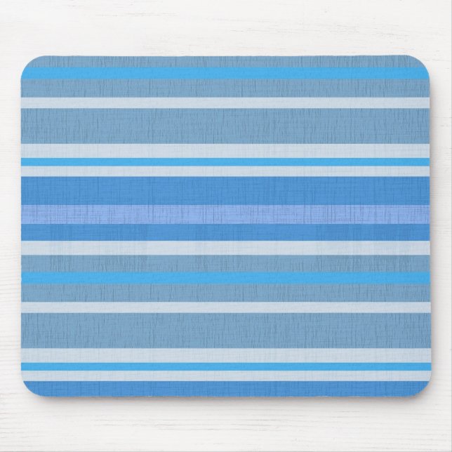 Blue Cotton Stripes Mouse Pad (Front)