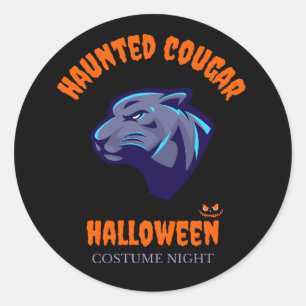 blue cougar classic round sticker