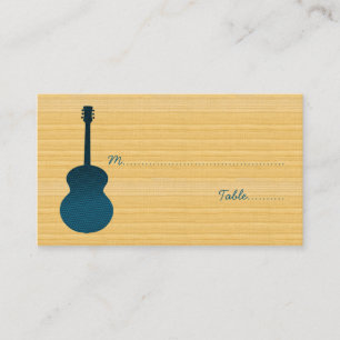 Blue Country Guitar Place Card