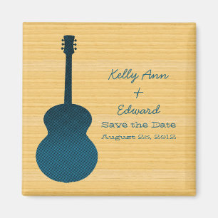 Blue Country Guitar Save the Date Magnet