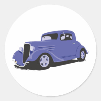 Blue Coupe Classic Round Sticker