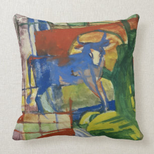 Blue Cow, 1914 (tempera on paper) Cushion