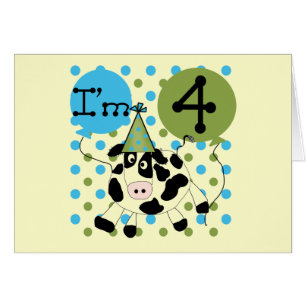 Blue Cow 4th Birthday Tshirts and Gifts