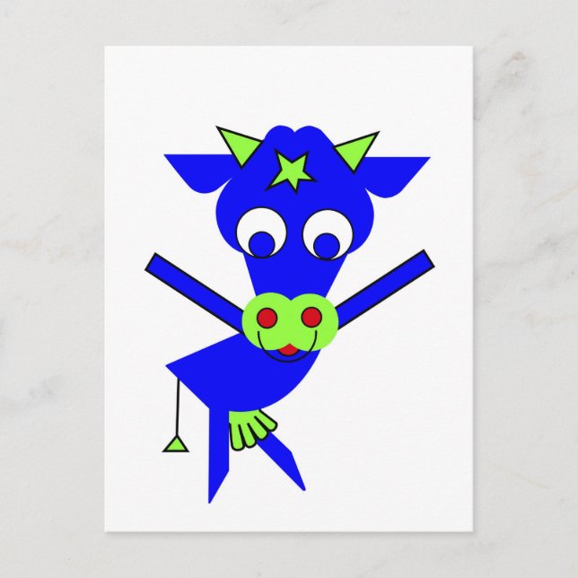 Blue Cow Postcard (Front)