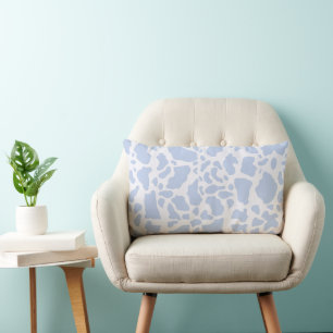 Blue Cow Spots Animal Print Pattern Lumbar Cushion