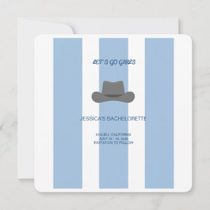 blue Cowgirl Save The Date Card Gif Te