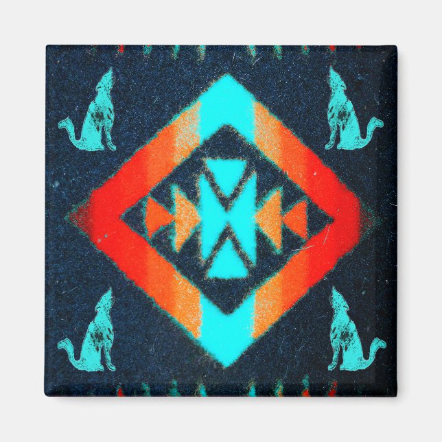 Blue Coyote Magnet (Front)