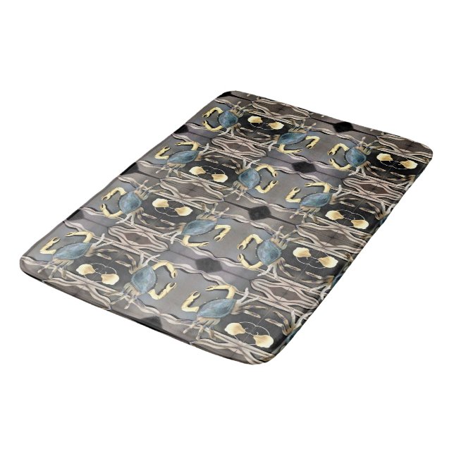 Blue Crab Abstract Bath Mat (Angled)