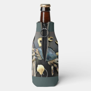 Blue Crab Abstract Bottle Cooler