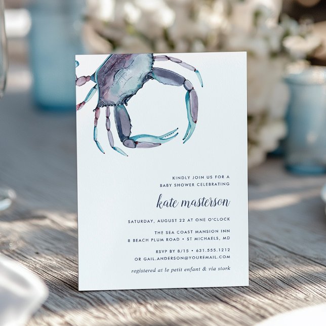 Blue Crab Baby Shower Invitation (Creator Uploaded)