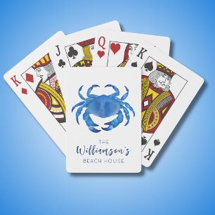 Blue Crab Beach House Family Playing Cards