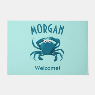 Blue Crab Beach Welcome Door Mat Doormat