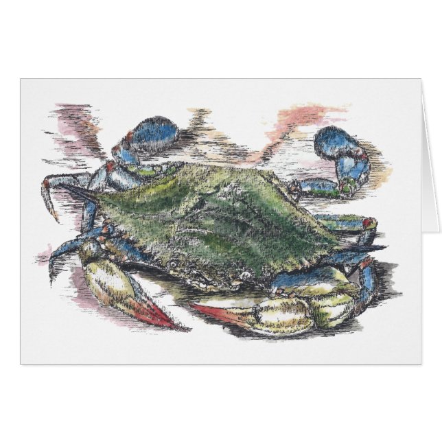 Blue Crab Blank Card (Front Horizontal)
