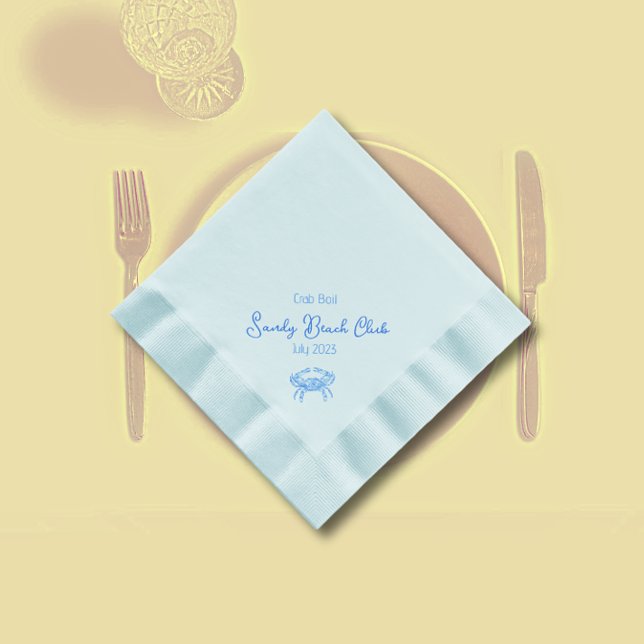 Blue crab boil -personalised napkins (Creator Uploaded)
