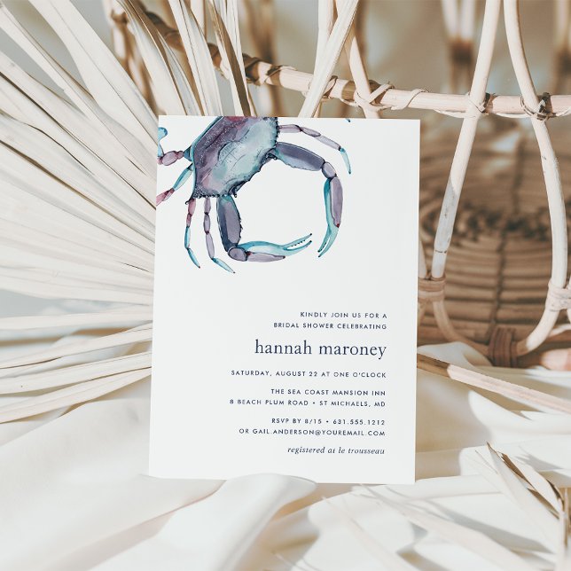 Blue Crab Bridal Shower Invitation (Creator Uploaded)
