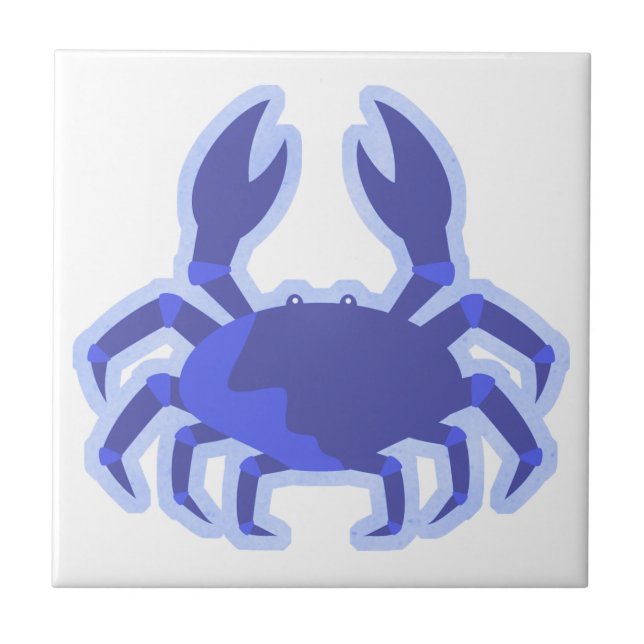 Blue Crab Cartoon Tile (Front)