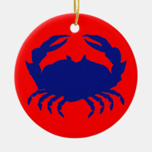 Blue Crab Ceramic Ornament