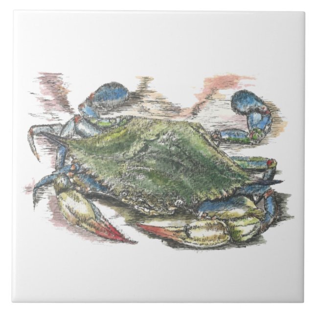Blue Crab Ceramic Tile (Front)