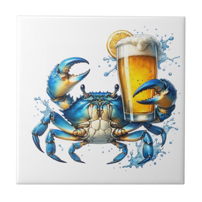 Blue Crab Ceramic Tile (Front)