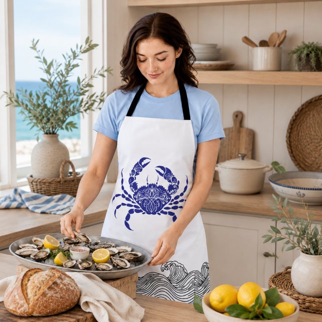 Blue Crab  – Coastal Nautical Cooking Apron (Creator Uploaded)