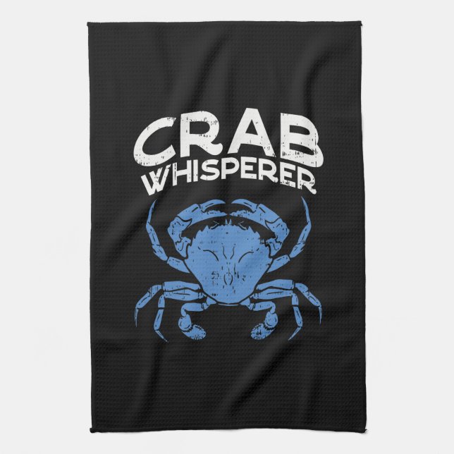 Blue Crab - Crab Whisperer Tea Towel (Vertical)