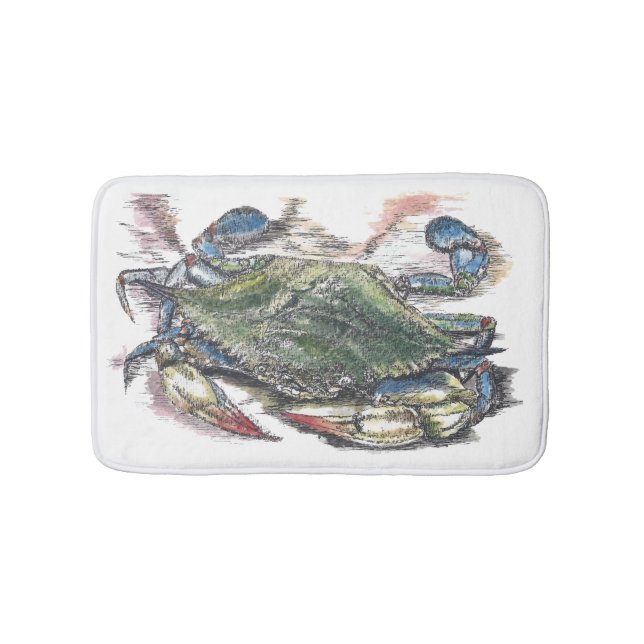 Blue Crab Custom Small Bath Mat (Front)