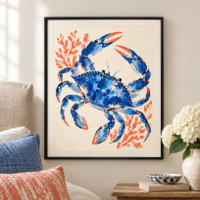 Blue Crab Dancer Art Print
