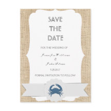 Blue Crab Destination Wedding Save the Date Cards
