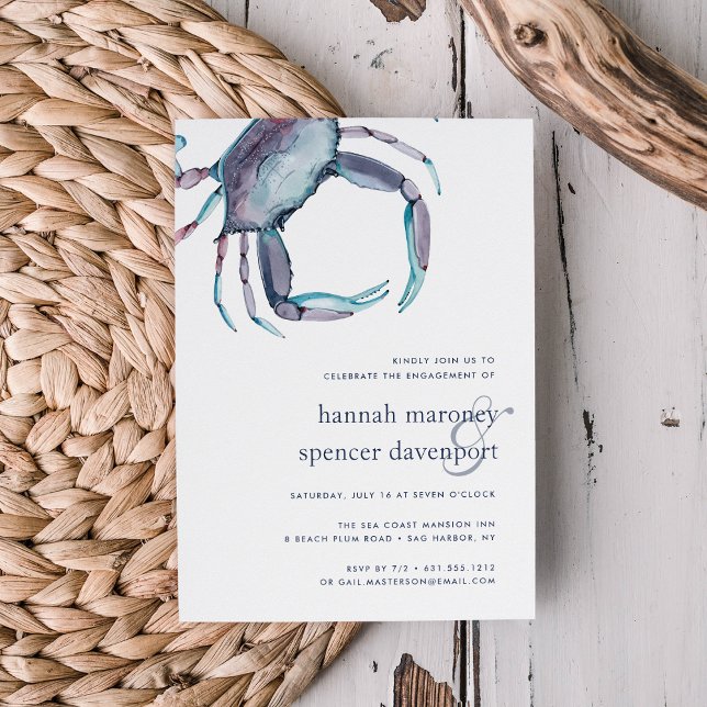 Blue Crab Engagement Party Invitation (Creator Uploaded)