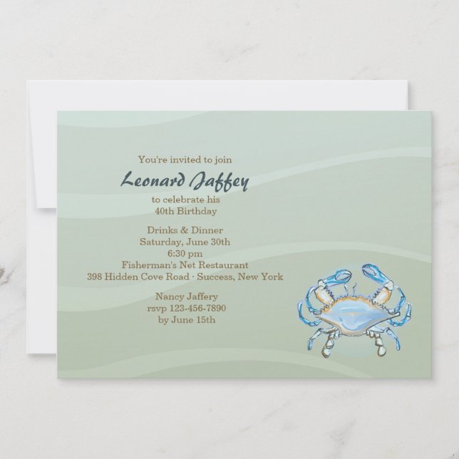 Blue Crab Invitation (Front)
