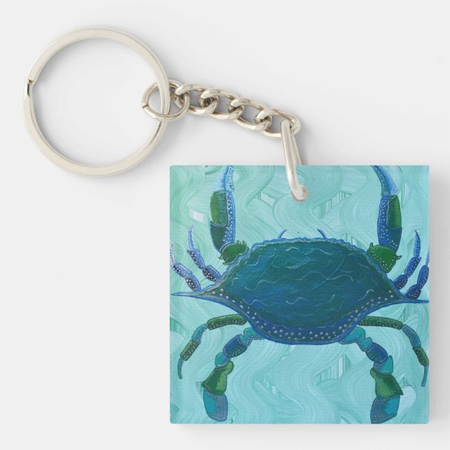 blue crab key ring (Front)