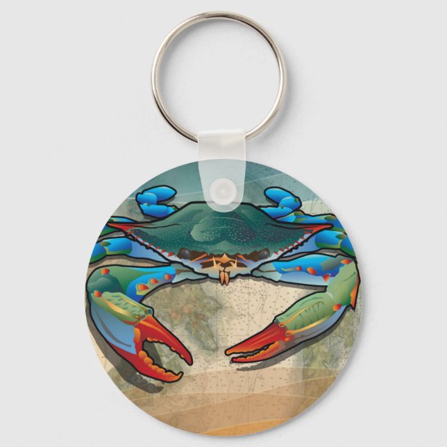 Blue Crab Key Ring (Front)