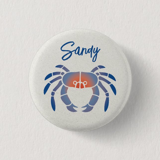 Blue Crab Logo 3 Cm Round Badge (Front)