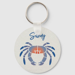 Blue Crab Logo Key Ring