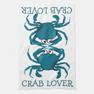 Blue Crab Lover Tea Towel