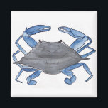 Blue Crab  Magnet<br><div class="desc">Blue Crabs are found throughout the coastal Atlantic. They feed on detritus and are prized for their tasty meat.</div>