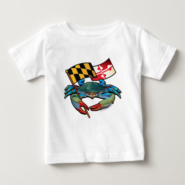 Blue Crab Maryland flag Baby T-Shirt (Front)