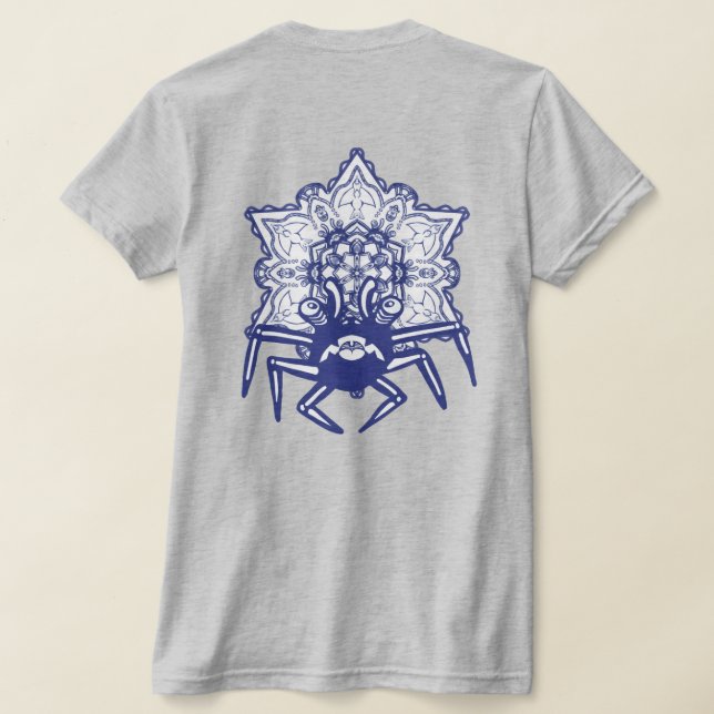 Blue Crab Monster Design T-Shirt (Laydown Back)