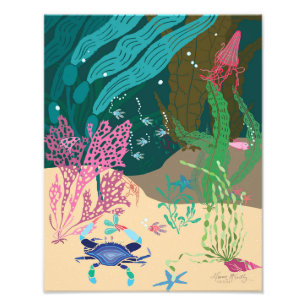 Blue Crab Ocean Garden Photo Print