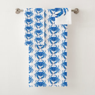 Blue Crab Ocean pattern Bath Towel Set