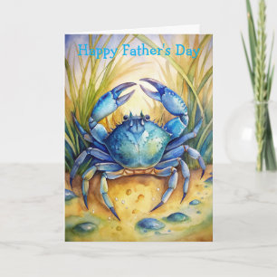 Blue Crab on a Beach Card