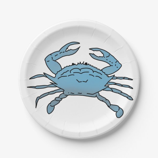 Blue Crab Paper Plate (Front)