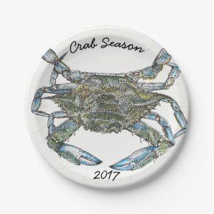 Blue Crab Paper Plate
