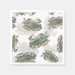 Blue Crab Pattern Napkin