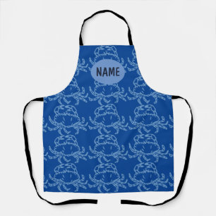 Blue Crab Pattern Seafood Cook's Apron Customise