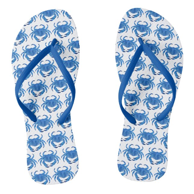 Blue crab pattern thongs (Footbed)