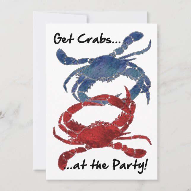 Blue Crab Red Crab Crab Feast Invitation (Front)