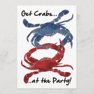 Blue Crab Red Crab Crab Feast Invitation