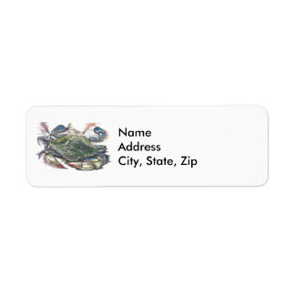 Blue Crab Return Address Label