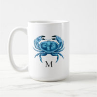Blue Crab Seaside Monogram